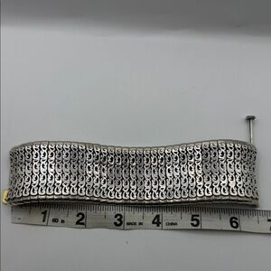 Lois Hill Silver Wide Link Bracelet Cuff